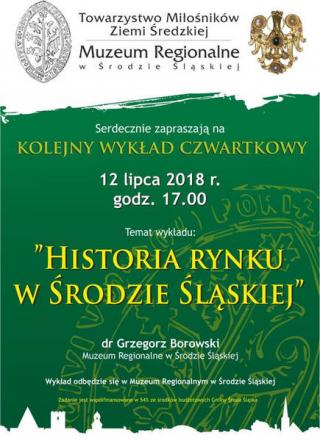 Historia rynku w Środzie Śląskiej - wykład w Muzeum