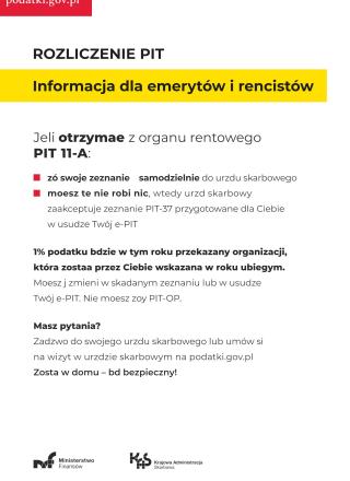 Rozliczenie PIT – informacja dla emerytów i rencistów