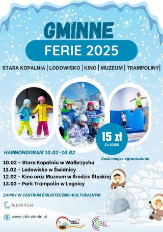 Ferie zimowe 2025 w Gminie Udanin - zapraszamy dzieci na wyjątkowe atrakcje!