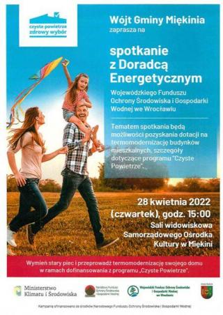 Wójt Gminy Miękinia zaprasza na spotkanie z doradcą energetycznym