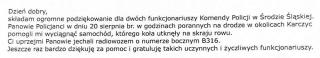 Mieszkanka powiatu średzkiego dziękuje policjantom