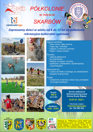 Uczniowski Klub Sportowy Skarby zaprasza na półkolonię sportową