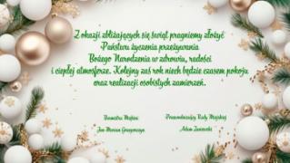Życzenia świąteczno-noworoczne od władz Gminy Miękinia