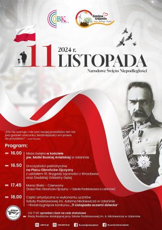Uroczyste obchody Narodowego Święta Niepodległości w Udaninie