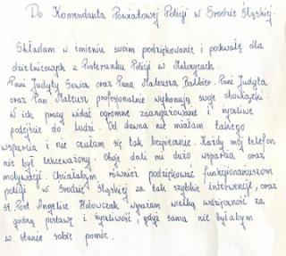 Podziękowania dla dzielnicowych Posterunku Policji w Malczycach