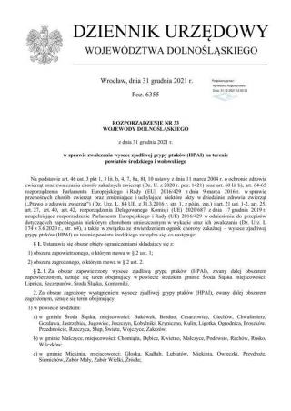 Ptasia grypa w Gminie Środa Śląska
