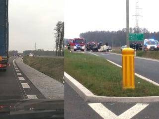 Wypadek na obwodnicy Miękini. Trzy osoby poszkodowane