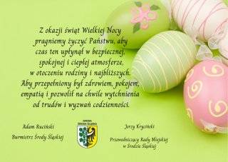 Życzenia wielkanocne składają Burmistrz i Przewodniczący Rady Miejskiej
