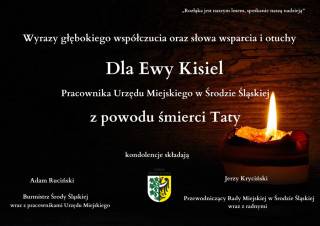 Kondolencje dla Pani Ewy Kisiel