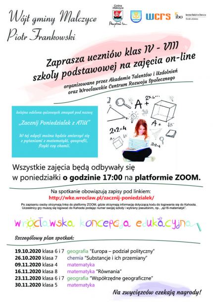 Zajęcia quizowe on-line dla uczniów klas IV – VIII