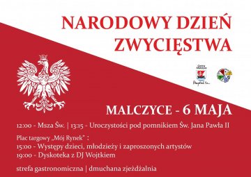 Zaproszenie na obchody Narodowego Dnia Zwycięstwa w Malczycach