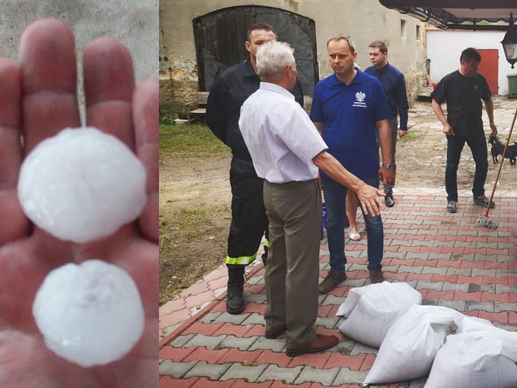 Gradobicie, silne wiatry i ulewy. Nawałnica w naszym powiecie