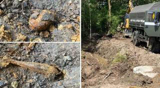  Obszar, przy którym znaleziono dwa niewybuchy poddawany był pracom wodno-kanalizacyjnym / fot. KPP w Środzie Śląskiej