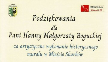 Podziękowania władz Gminy dla Hanny Małgorzaty Boguckiej