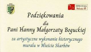 Podziękowania władz Gminy dla Hanny Małgorzaty Boguckiej