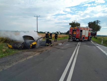 Pożar samochodu w Jarostowie