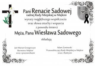 Kondolencje dla Pani Renaty Sadowej