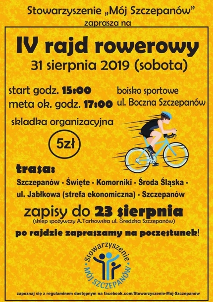 Rajd rowerowy w Szczepanowie - zapisy trwają!