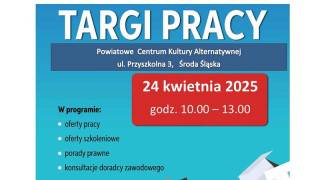 Zapraszamy na powiatowe Targi Pracy w Środzie Śląskiej