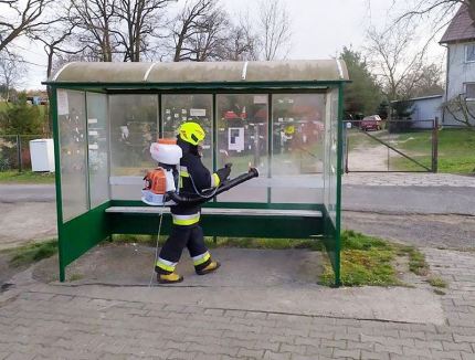 OSP z gminy Malczyce przeprowadzają dezynfekcje