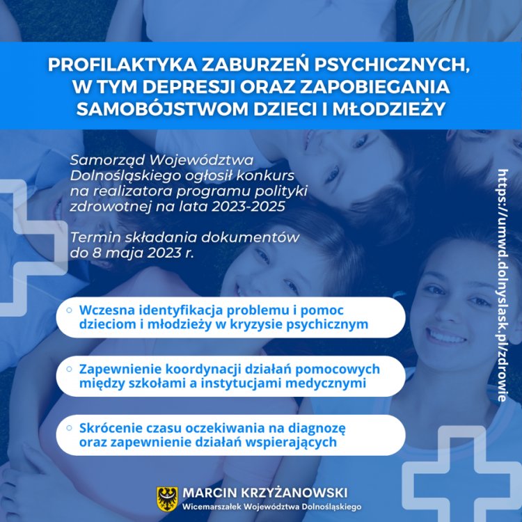 Samorząd Województwa Dolnośląskiego stawia na profilaktykę zdrowia psychicznego dzieci i młodzieży