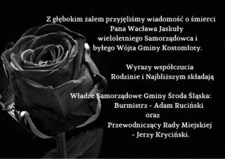 Kondolencje od Władz Samorządowych Gminy Środa Śląska