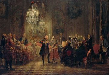 Koncert na flecie Fryderyka II, obraz Adolfa von Menzla, 1853 r.