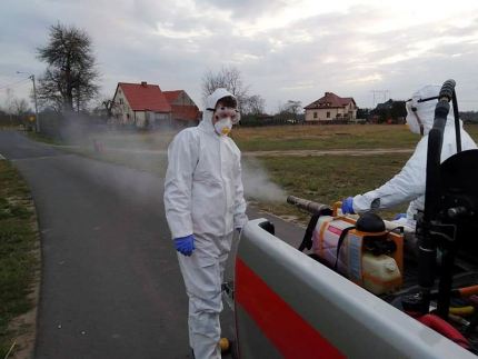 OSP Brodno dezynfekuje nadodrzańskie wsie