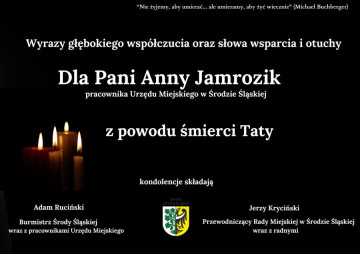 Kondolencje dla Pani Anny Jamrozik