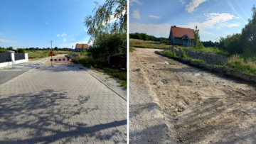 Trwa kontynuacja budowy odcinka ul. Leśnej w Ciechowie wraz ze zjazdami oraz odwodnieniem / fot. Gmina Środa Śląska