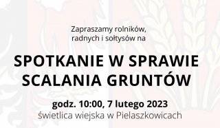 Gmina Udanin zaprasza na spotkanie w Pielaszkowicach