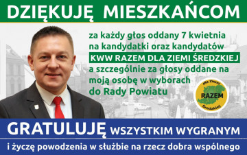 Podziękowania dla Mieszkańców i gratulacje dla Wygranych składa Adam Ruciński