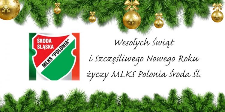 Życzenia świąteczno-noworoczne klubu Polonia Środa Śląska