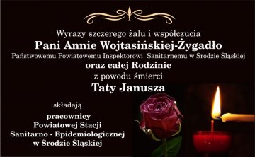 Kondolencje dla Pani Anny Wojtasińskiej-Żygadło