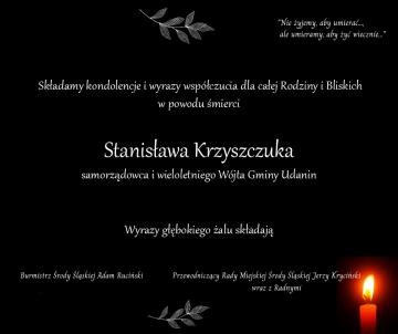 Kondolencje dla Rodziny i Bliskich Stanisława Krzyszczuka