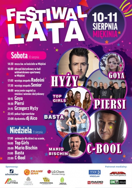 Festiwal Lata w Miękini już 10 i 11sierpnia!