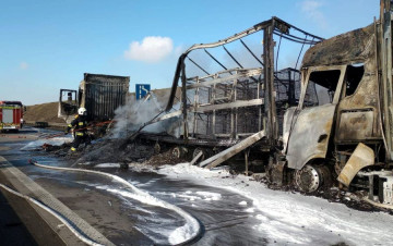 Groźny wypadek na autostradzie A4 / fot. KP PSP w Środzie Śl.