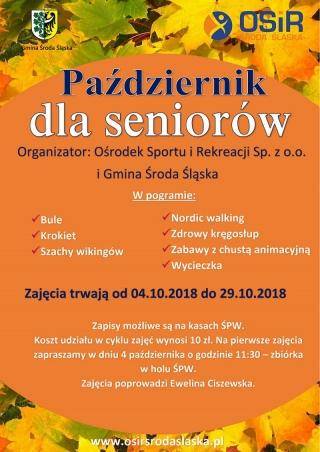 Październikowe zajęcia dla seniorów