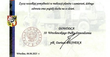Wrocławski Pułk dziękuje za wsparcie
