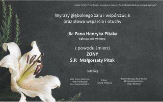 Kondolencje dla Pana Henryka Pitaka