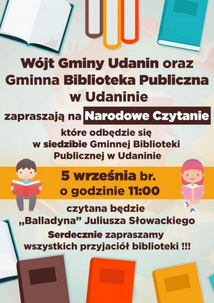 Narodowe Czytanie w gminie Udanin