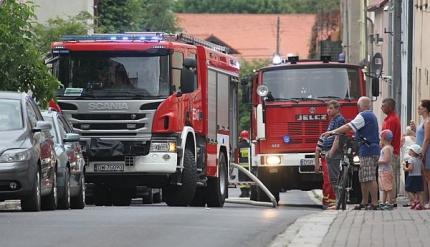 Pożar na ul.Kościuszki w Środzie Śląskiej (zdjęcia)