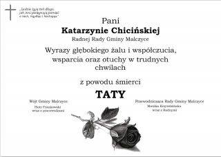 Kondolencje dla Pani Katarzyny Chicińskiej