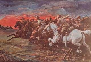Bitwa pod Komarowem na obrazie Stanisława Heykowskiego (domena publiczna)