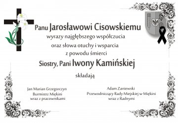 Kondolencje dla Pana Jarosława Cisowskiego