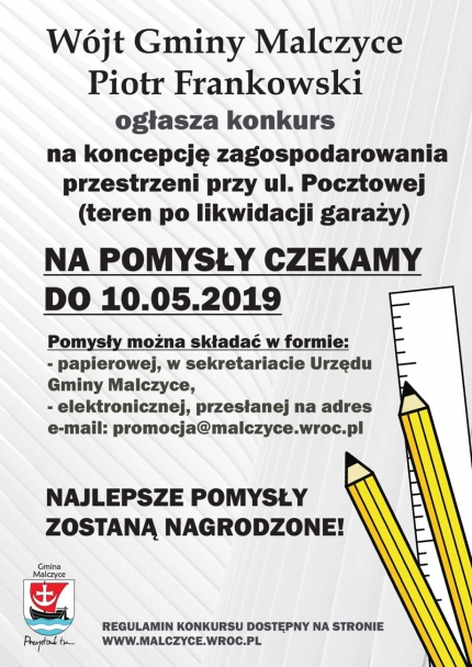 Wójt gminy Malczyce ogłasza konkurs