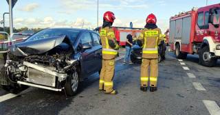 Zderzenie 2 samochodów osobowych na wysokości miejscowości Miękinia / fot. OSP Głoska