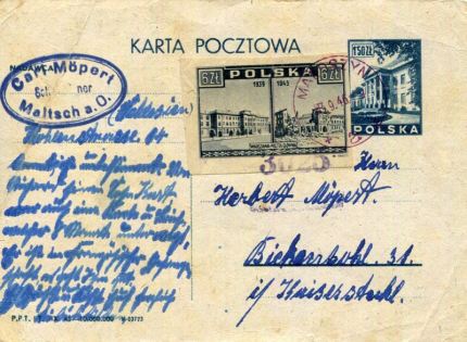 Niemiecka pocztówka z polskich Malczyc