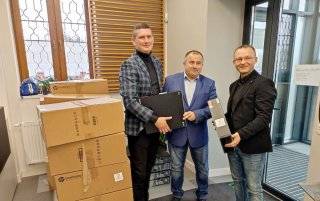 Od lewej: Artur Kopania, Jan Marian Grzegorczyn, Przemysław Wałasz / fot. Gmina Miękinia / fb