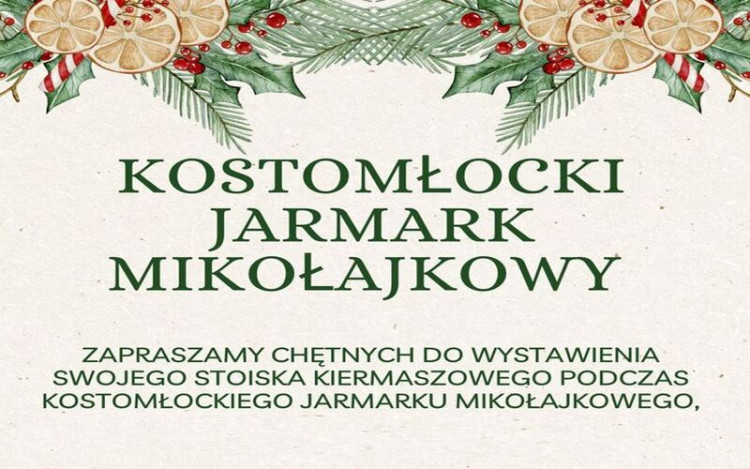 Kostomłocki Jarmark Mikołajkowy 2025